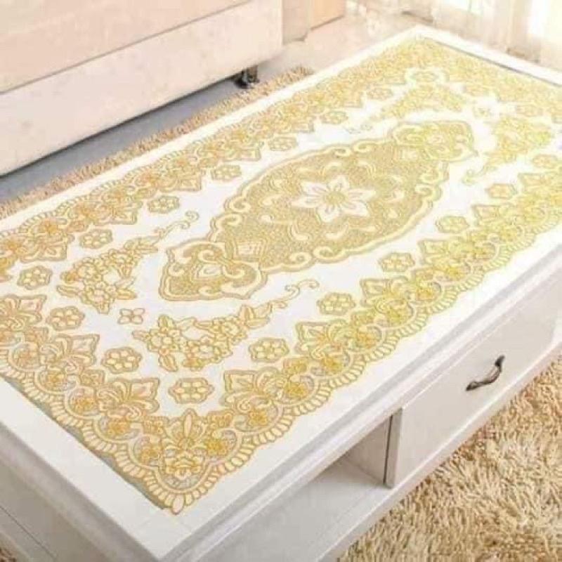 Khăn trải bàn dập hoa nổi chống thấm nước đẹp sang trọng
