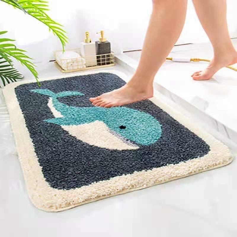 Thảm lau chân, thảm chùi chân lông cừu đế cao su chống trơn trượt, siêu thấm cao cấp - kích thước 40cm x 60cm