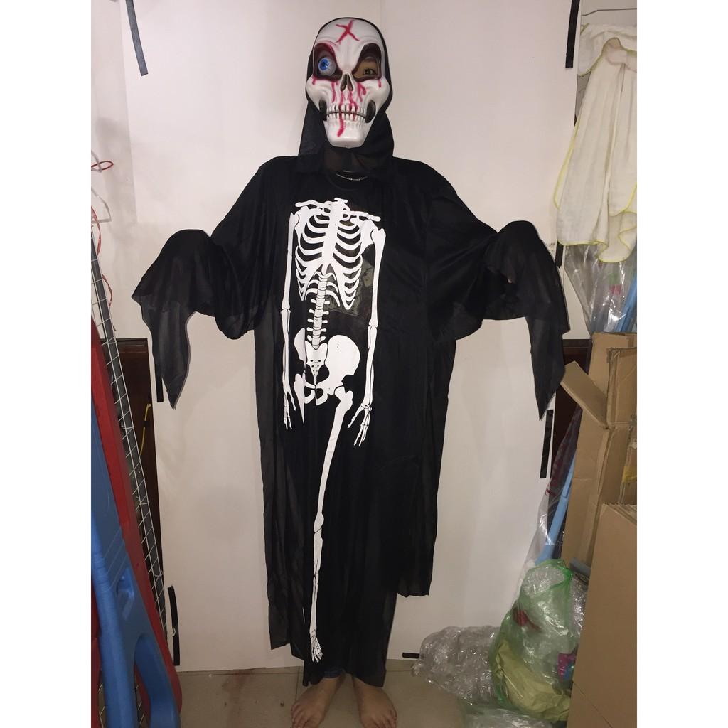 Áo bộ xương hóa trang Halloween dài 120cm cho bé từ 8 tuổi trở lên và người lớn