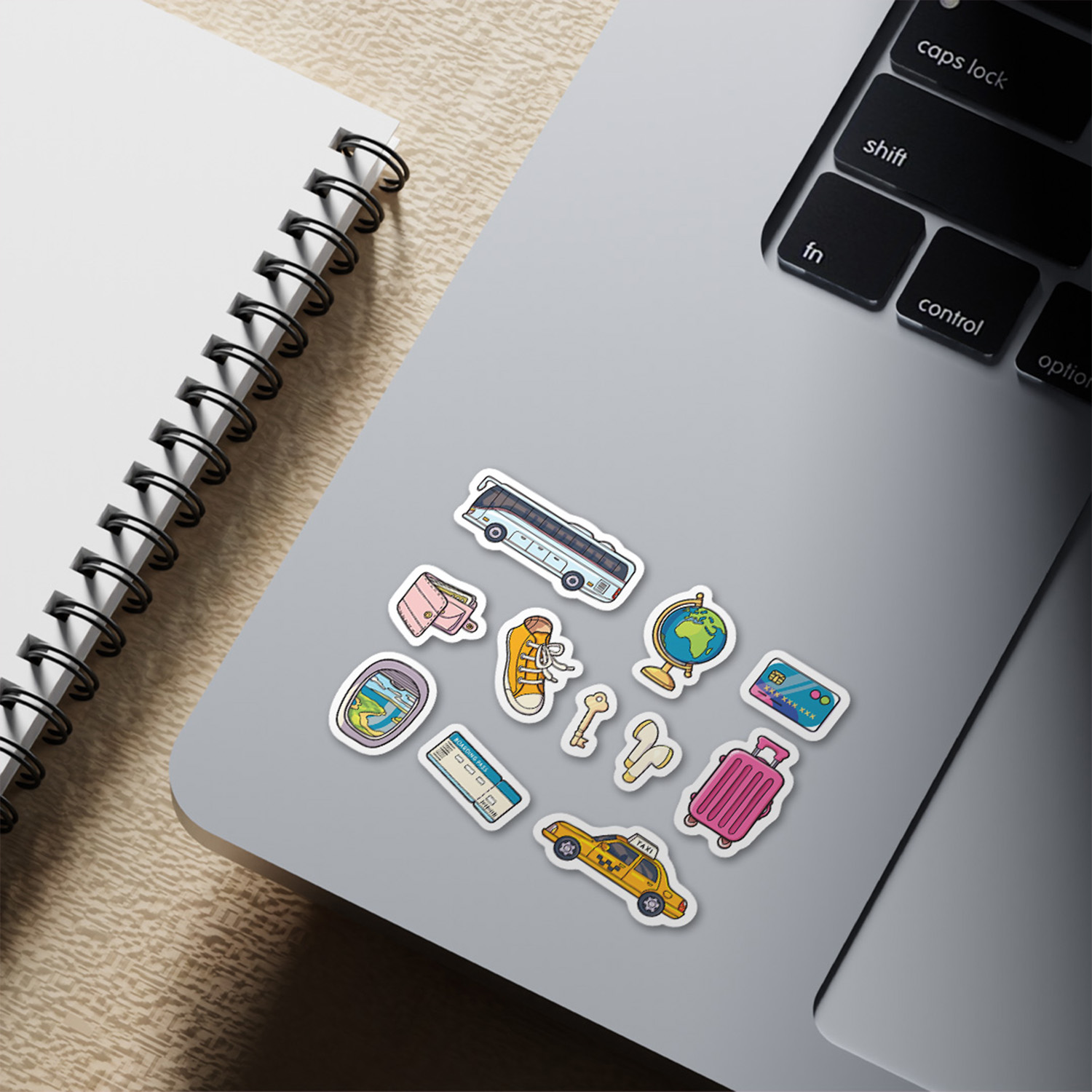 ES24 Time To Travel Enjoy sticker sheet hình dán chống thấm nước Made in Vietnam Sticker Factory