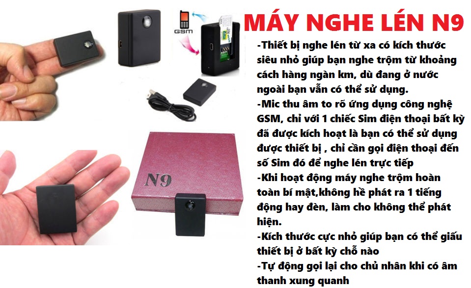 Thiết bị nghe và ghi âm từ xa N9 cao cấp cắm SIM 3G