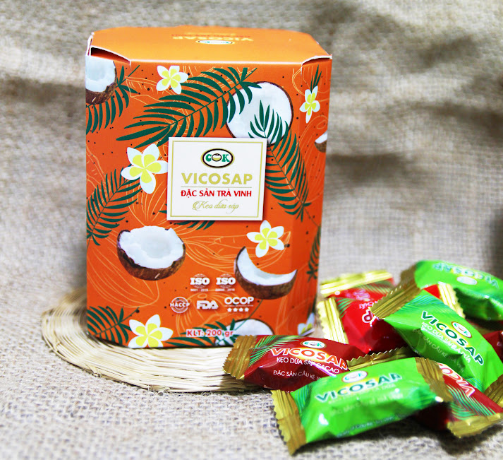 Kẹo Dừa Sáp Mix Vị 100g - Vicosap - Đặc sản Trà Vinh