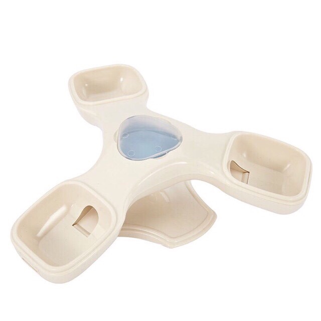 Bát ăn 3 khay bập bênh cho chó mèo - Giao màu ngẫu nhiên