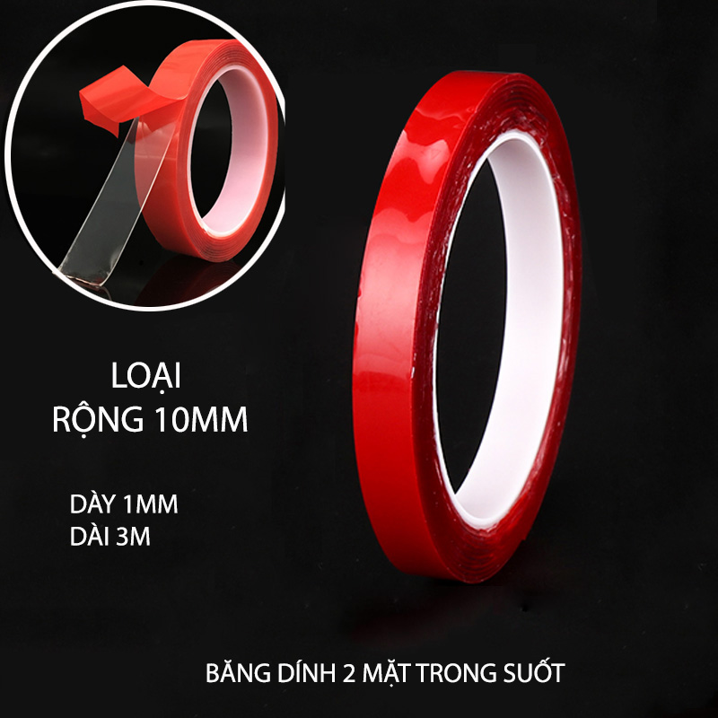 Băng dính 2 mặt loại acrylic trong suốt, chịu nhiệt, chịu lực