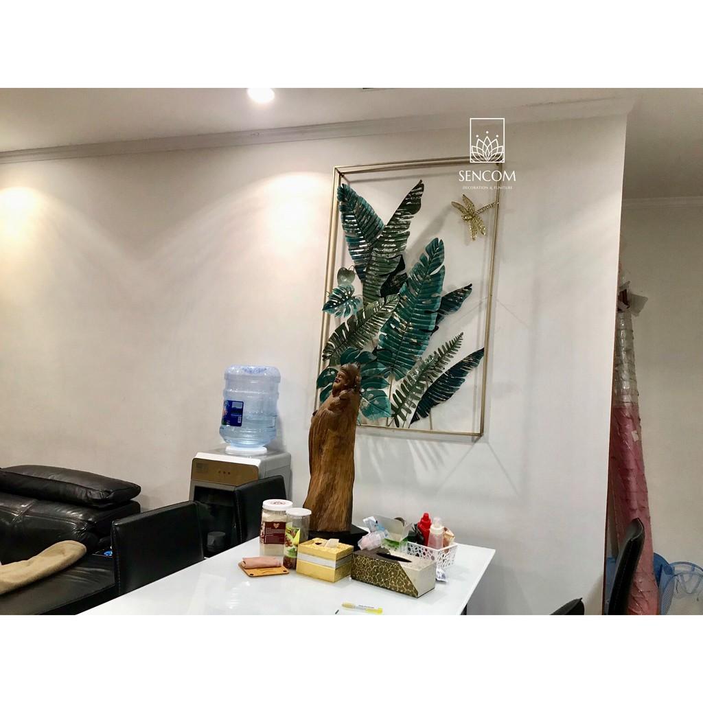 Tranh sắt treo tường Senhomes họa tiết lá chuối trang trí nội thất độc đáo hiện đại