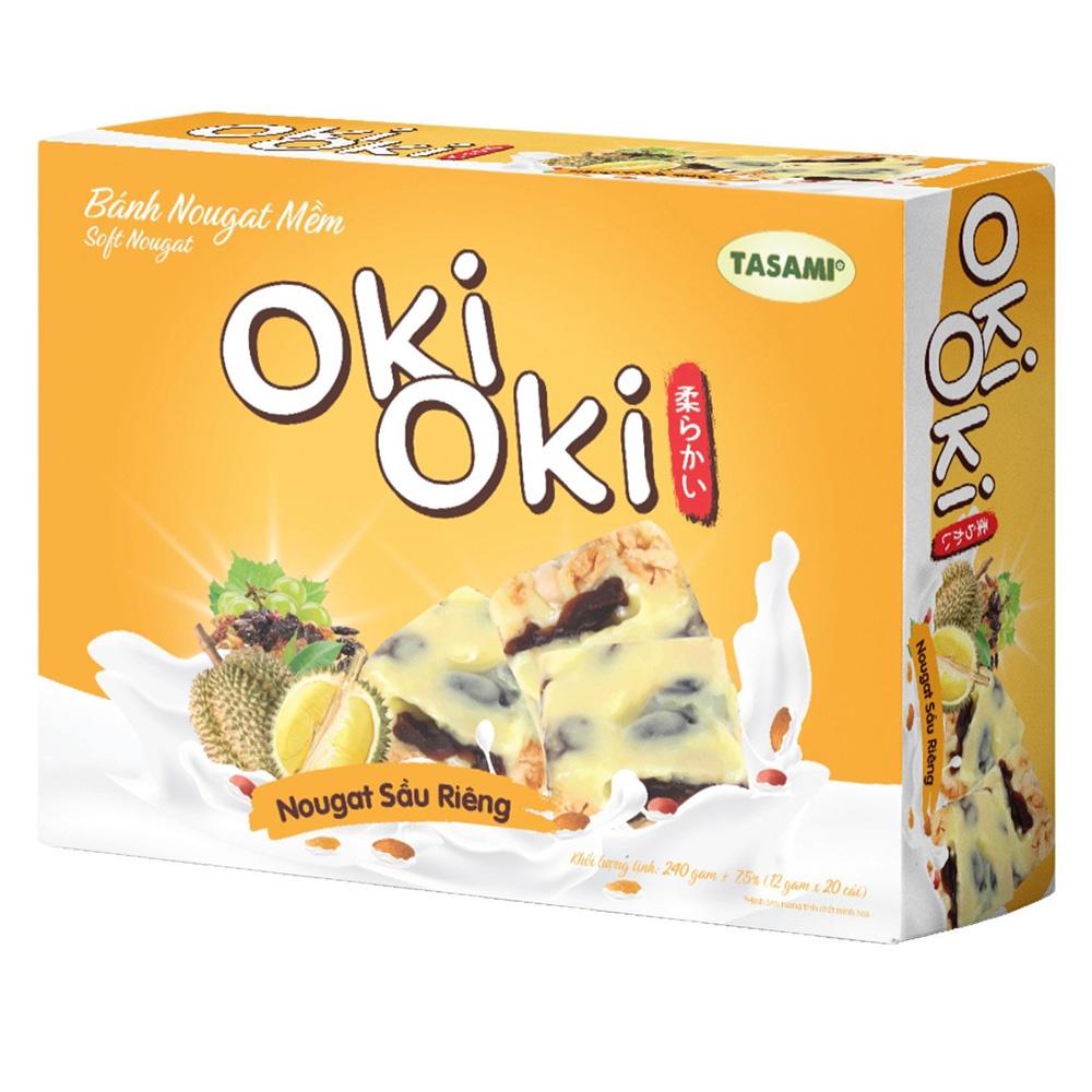 Bánh Nougat - Kẹo Hạnh Phúc Oki Oki Vị Sầu riêng Ngọt Nhẹ Tự Nhiên Mềm Dẻo Thơm Ngon (240g/Hộp)