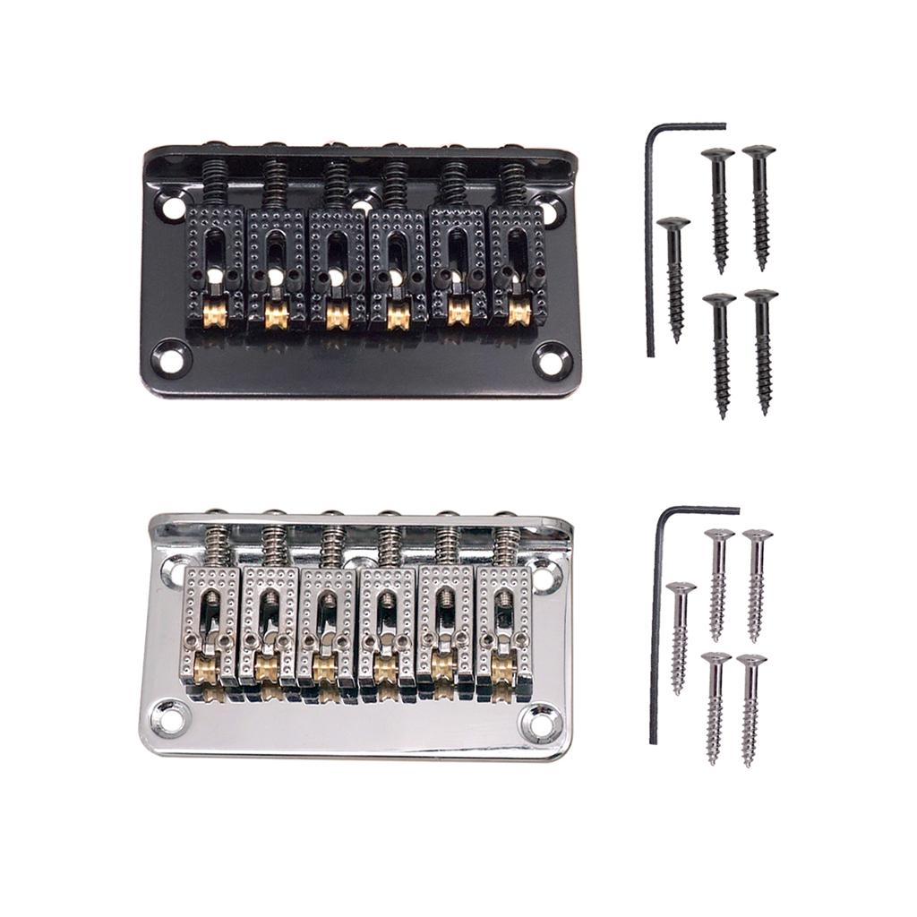 1 Set Electric Guitar Roller Saddle Bridge Tailpiece Scew Wrench Black
