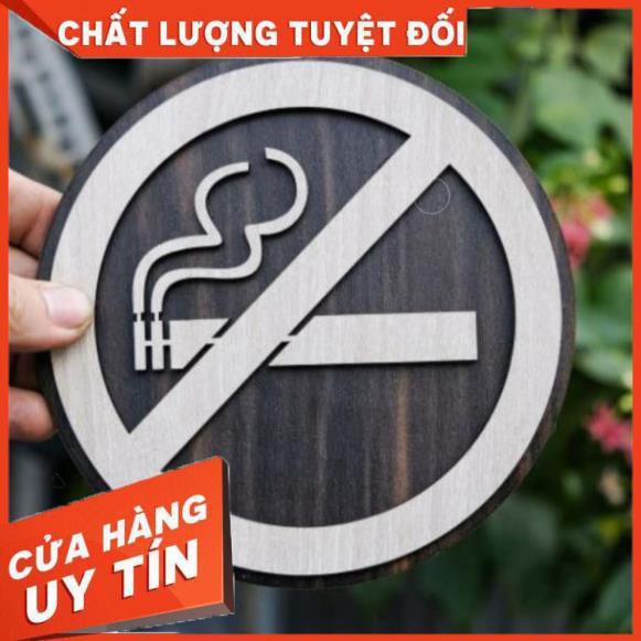 Bảng Gỗ Trang Trí Decor - Mẫu Cấm Hút Thuốc, No Smoking