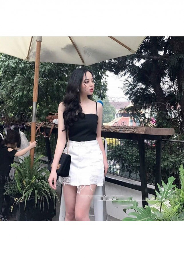 Chân Váy Jean Rách Lai