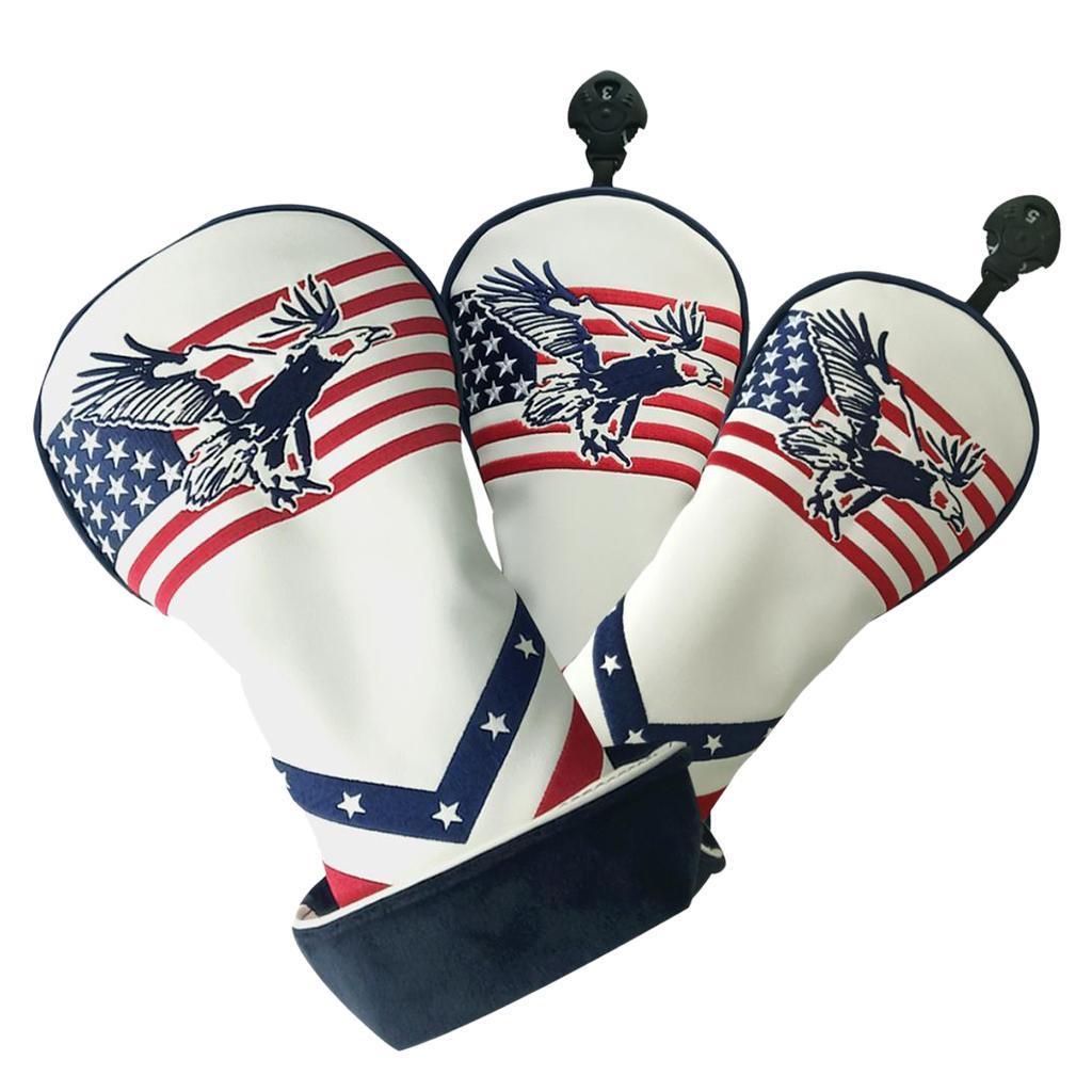 3pcs/set Golf Club Head Cover Wood Driver Headcover With Number Tag