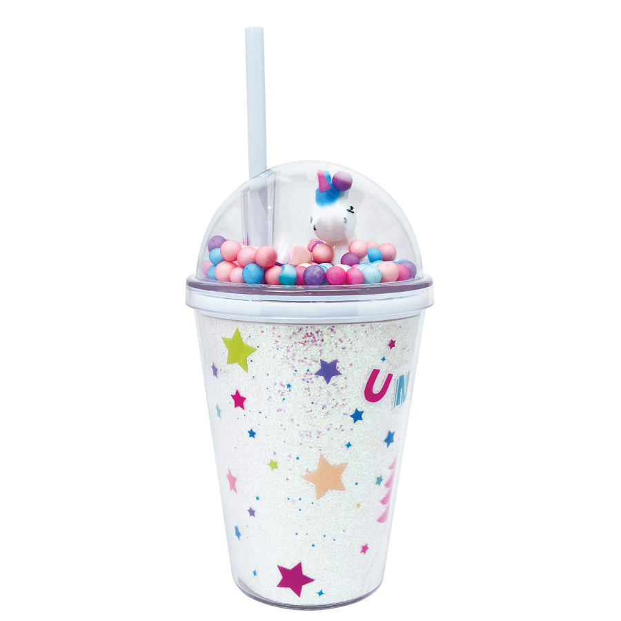 Ly Nhựa Clever Cup Rainbow Unicorn Xanh CLEVERHIPPO PCUP08/BLUE