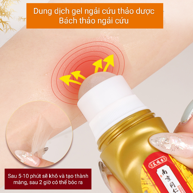 Dung dịch ngải cứu dạng lăn.Hộp lăn ngải cứu đông y giảm đau xương khớp