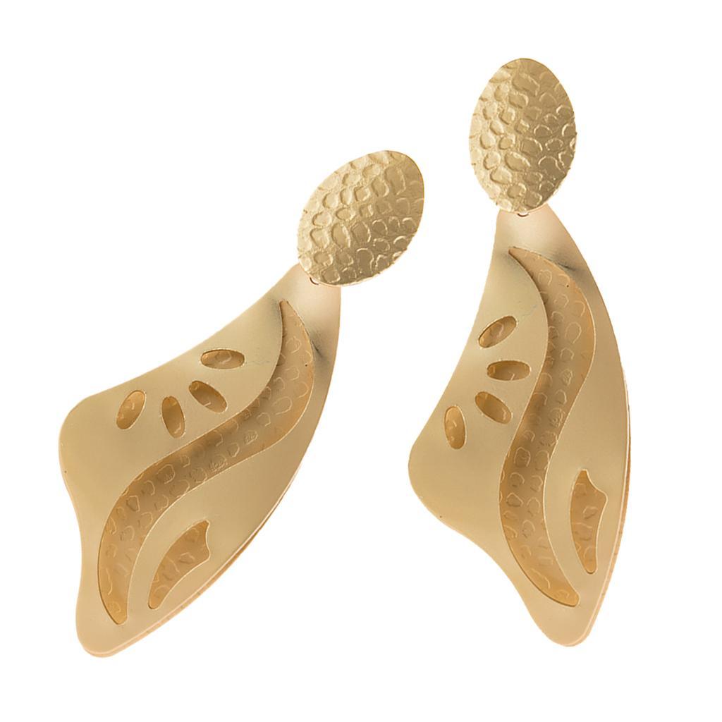 Geometric Dangle Earrings Retro Chunky Drop Earrings Costume Jewelry Golden