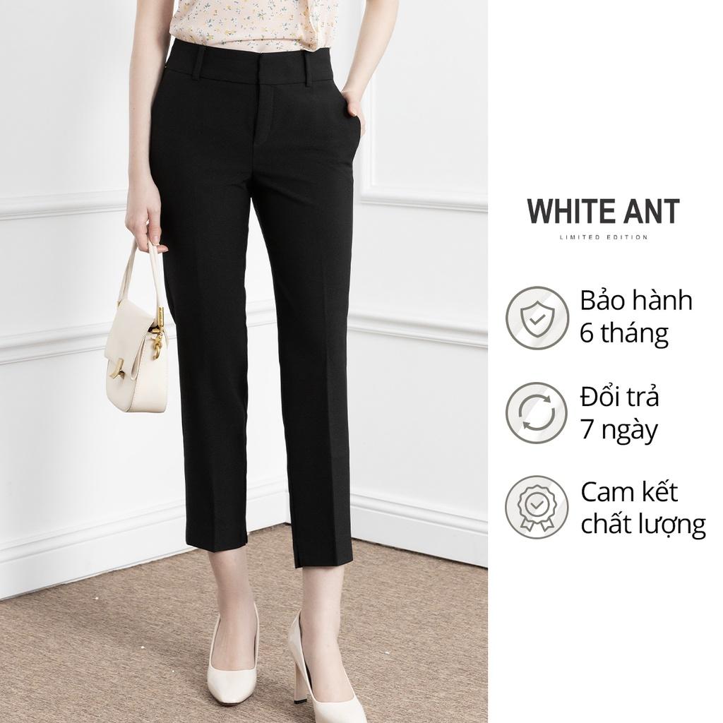 Quần Côn Lỡ Công Sở Nữ WHITE ANT Thiết Kế Dáng Baggy, Chất Liệu Vải Text Hàn Quốc Cao Cấp Co Giãn Nhẹ 16302223