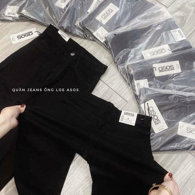 Quần Jeans Đen Trơn Ống Loe Hót Trend -Nhà Cam