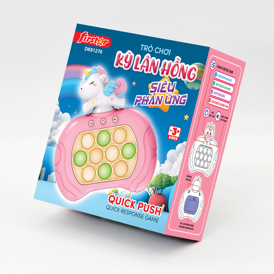 Đồ Chơi Pop It Duka Trò chơi Kỳ lân hồng siêu phản ứng DK81276