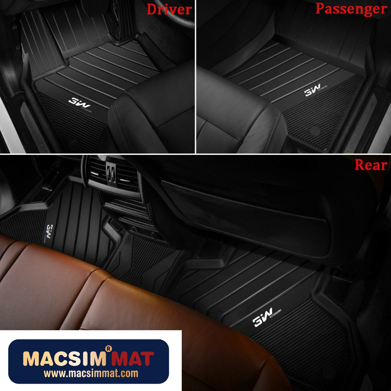 Thảm lót sàn xe ô tô dành cho BMW X7 2018- đến nay nhãn hiệu Macsim 3W - chất liệu nhựa TPE đúc khuôn cao cấp - màu đen