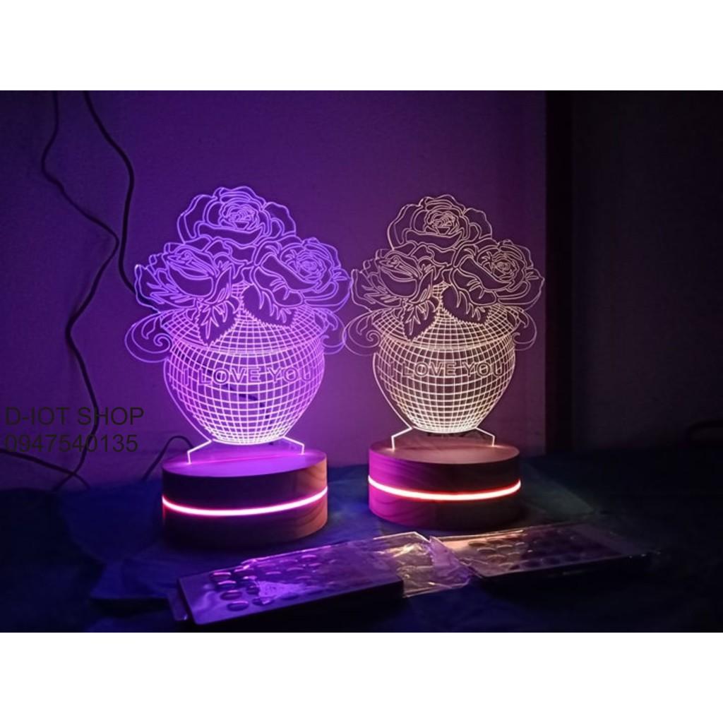Đèn Led 3D hình lọ hoa đẹp