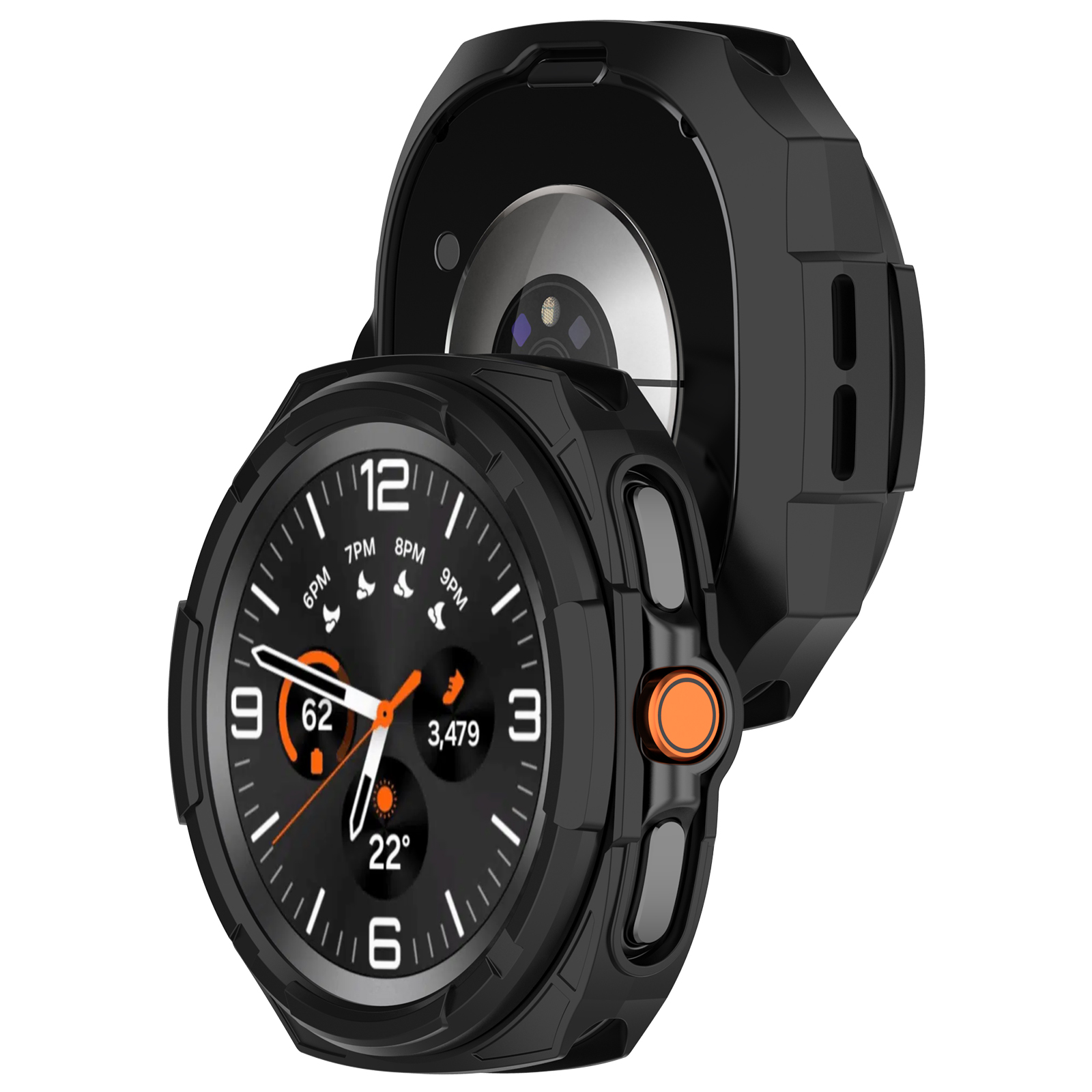 Ốp Case Armor tích hợp viền bezel bảo vệ cho Samsung Galaxy Watch8 Classic 46mm - Hàng Chính Hãng