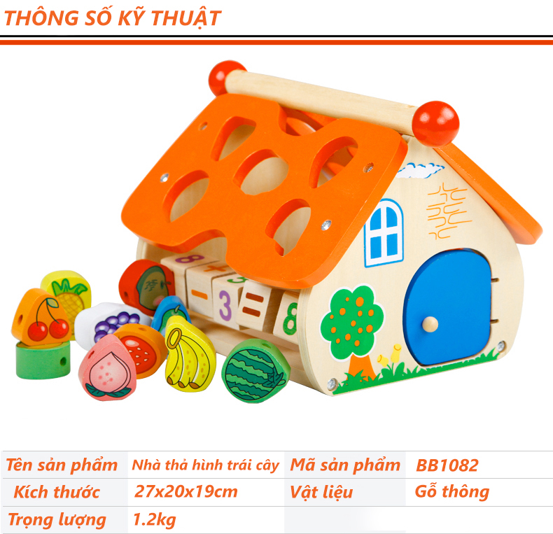 Nhà thả hình trái cây bằng gỗ