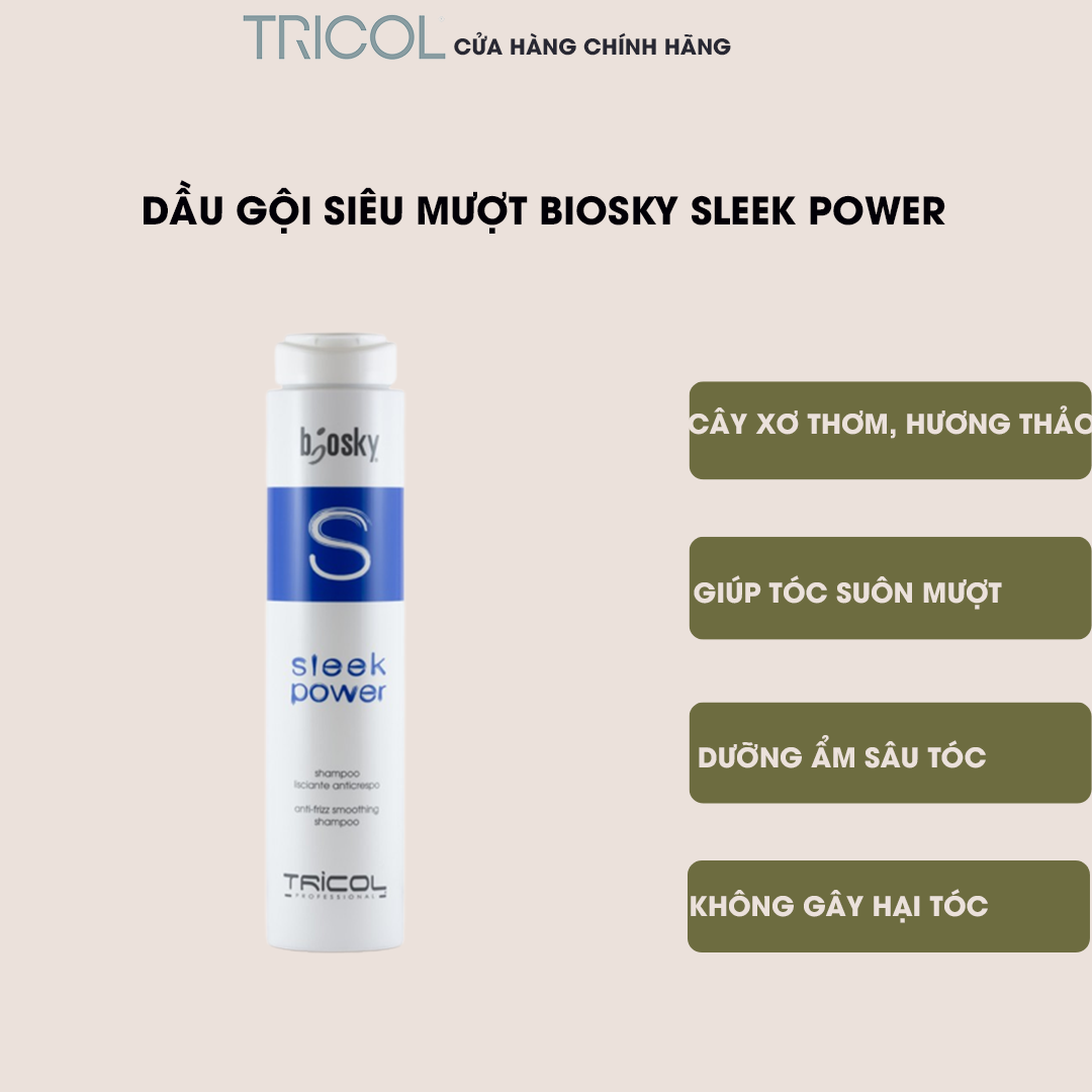 Dầu gội siêu mượt cho tóc thẳng Sleek Power Shampoo 250ML