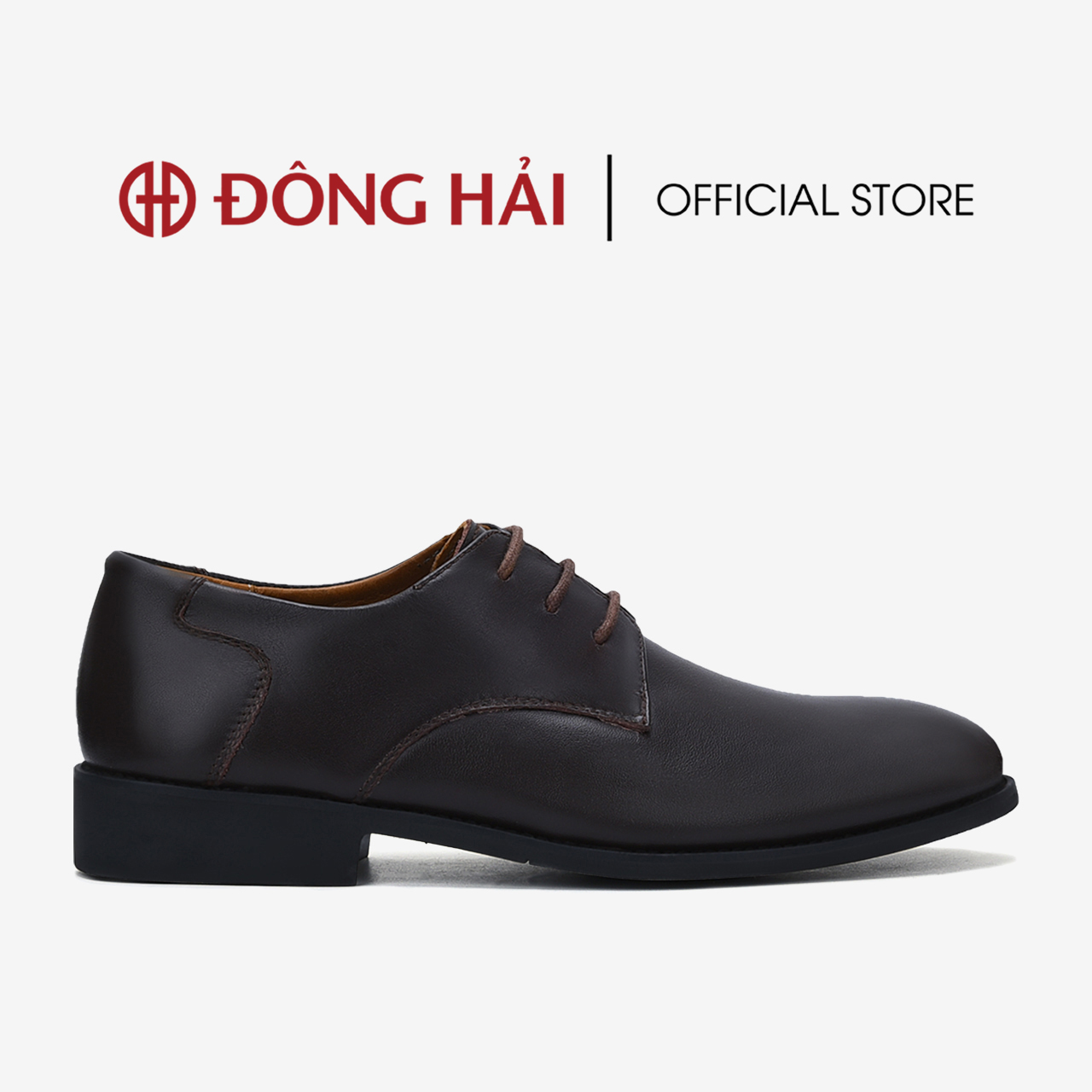 Giày tây nam Derby Đông Hải da bò cao cấp thiết kế cột dây thanh lịch đế cao su 3cm chắc chắn - G01A7
