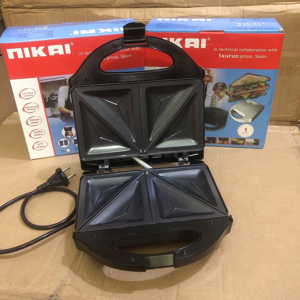 Máy Nướng Bánh Mỳ Sandwich NIKAI Nhanh Gọn Tiện Lợi