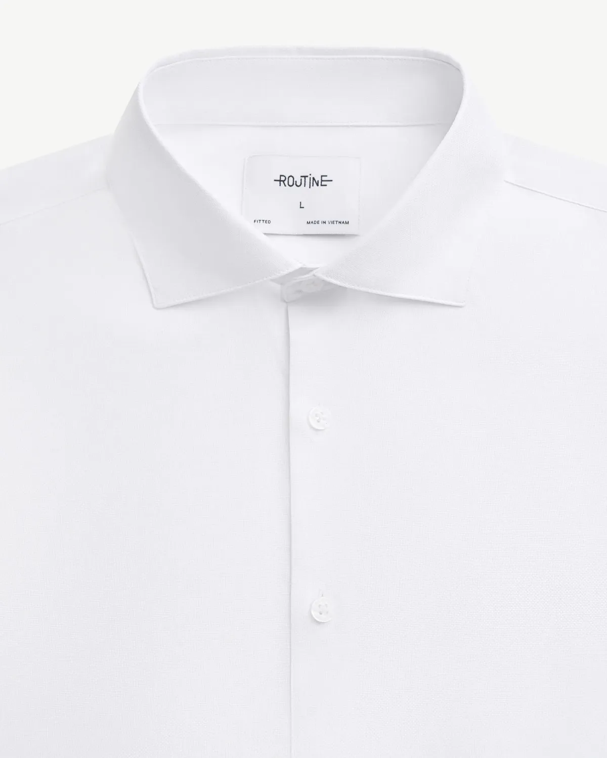 Áo sơ mi nam tay dài màu trắng vải Royal Oxford . Form Fitted - ROUTINE 10F24SHL092 | ROUTINE CÀ MAU