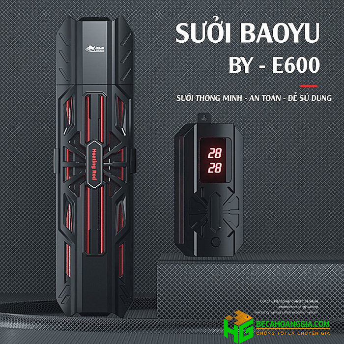 Máy sưởi bể cá Baoyu BY E600 công suất 600W đến 1500W - Bể cá Hoàng Gia