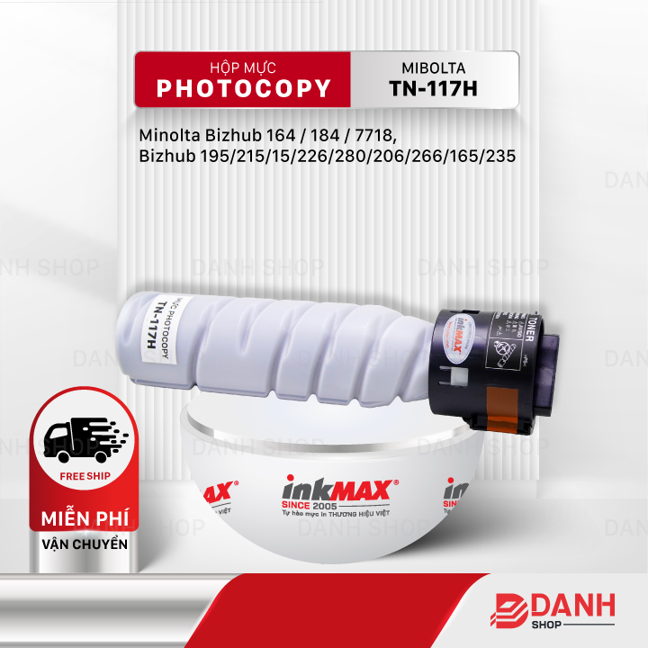 Mực mực TN-117H-inkMAX cho máy Photocopy Minolta Bizhub 164 / 184 / 7718, Bizhub 195 / 215 / 315 - Hàng chính hãng