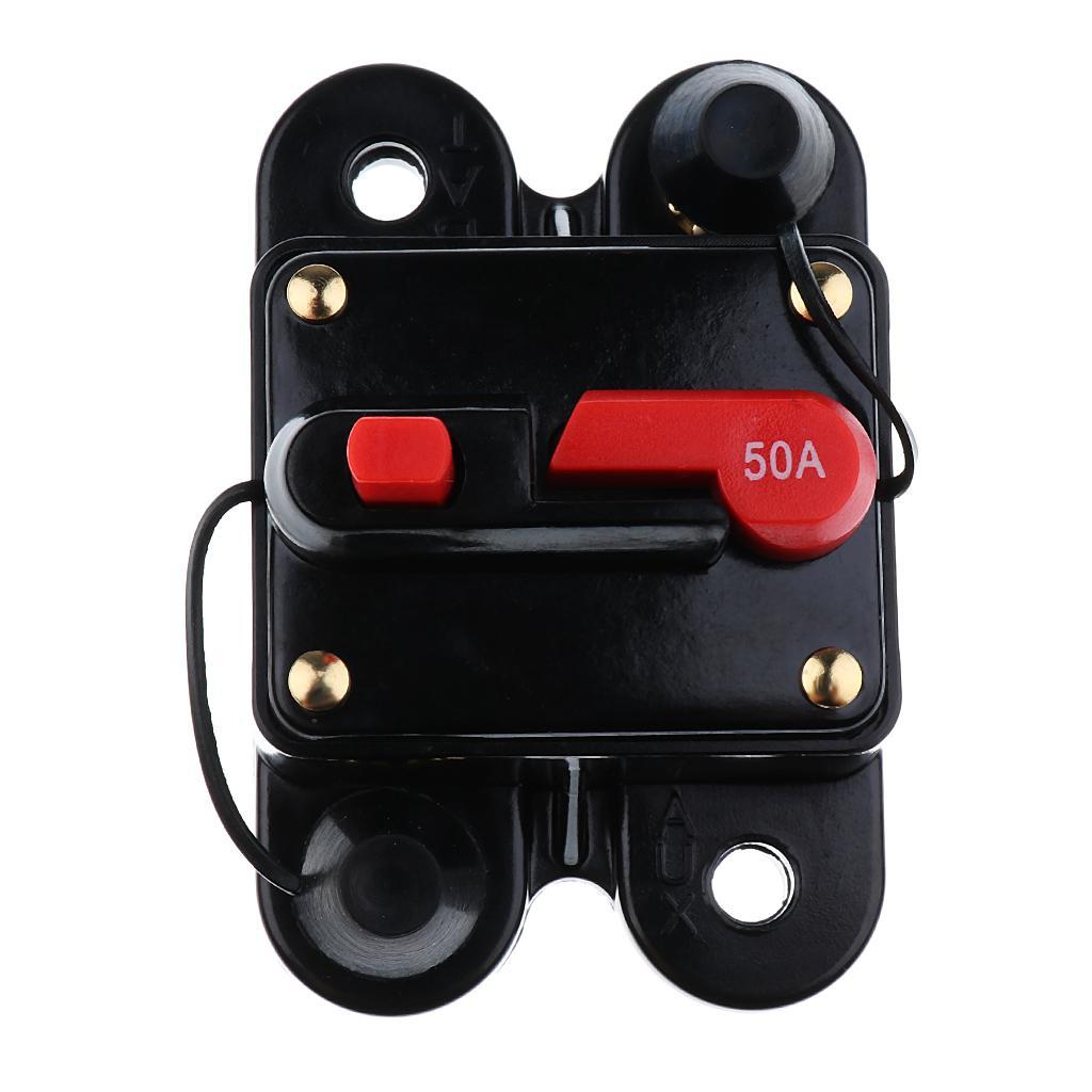 12V 24V Car Auto Boat Audio Fuse Holder 50Amp Manual Reset Circuit Breaker