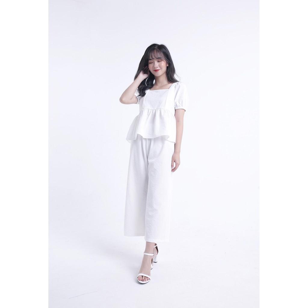 Set Bộ Đũi Gồm Áo Và Quần Ống Suông Lửng, Set Đồ Bộ Tiểu Thư Cao Cấp-Hàng Thiết Kế Đẹp