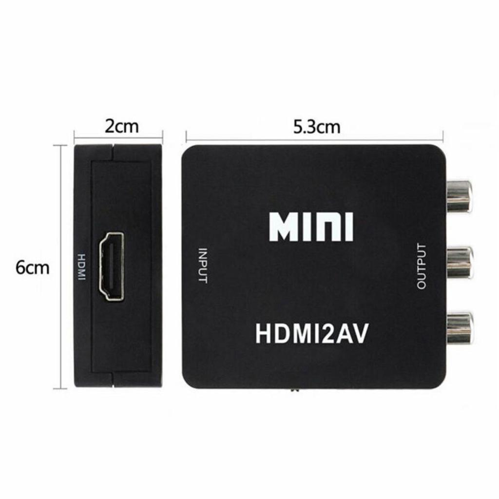 Portable   to AV/RCA Adapter Box 1080P  Video Converter NTSC PAL Output