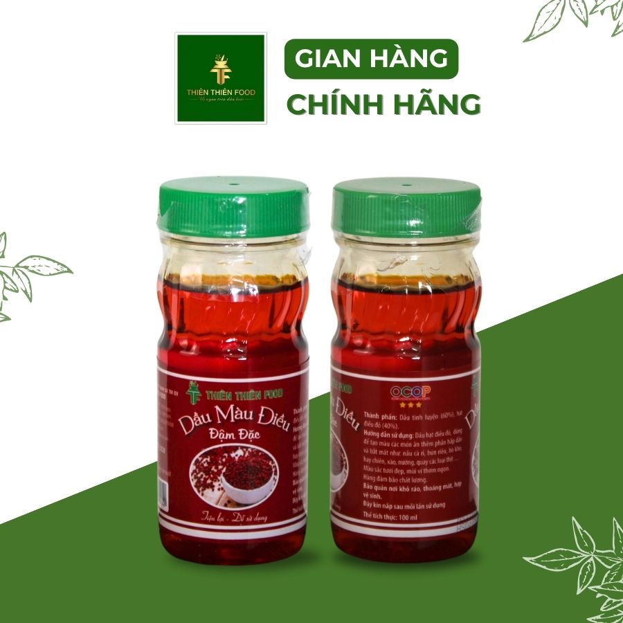 Dầu Màu Điều Combo 6 Chai 100ml Thương hiệu Thiên Thiên Food Gia vị nấu ăn