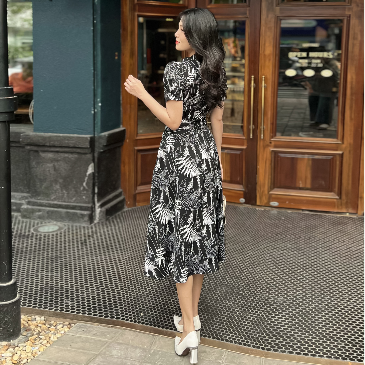 Đầm xòe cổ đantol sang chảnh D101 - Lady Fashion - Khánh Linh Style
