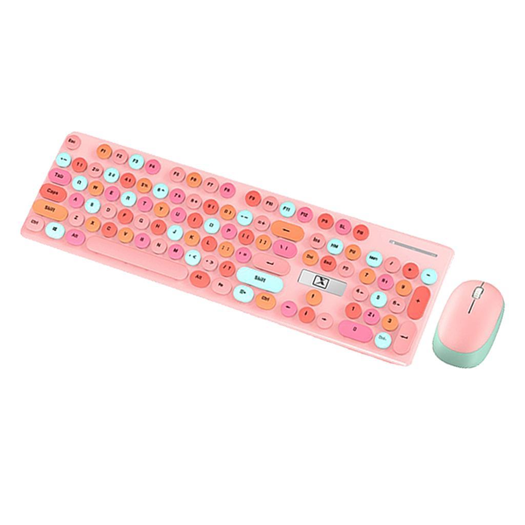 104 keys 2.4GHz N620 Wireless Punk Mechanical Keyboard Mouse Gaming Set Cute