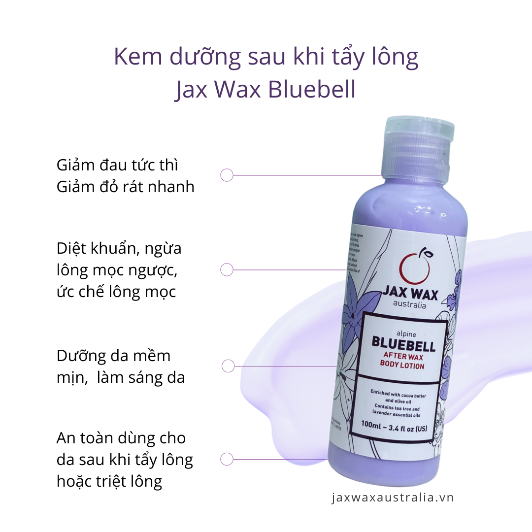 Kem dưỡng sau wax lông Jax Wax Australia Bluebell 100ml