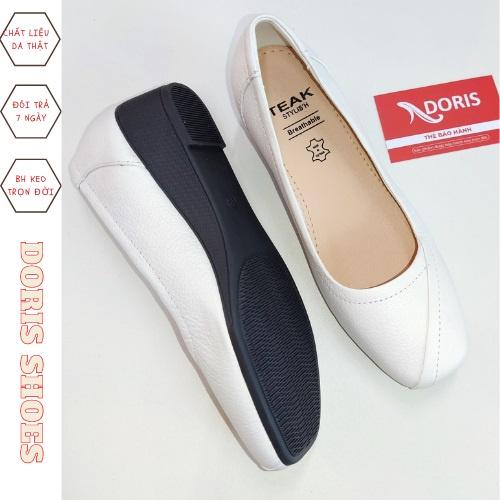 Giày Búp Bê Đế Xuồng da thật 3cm mũi vuông DR304