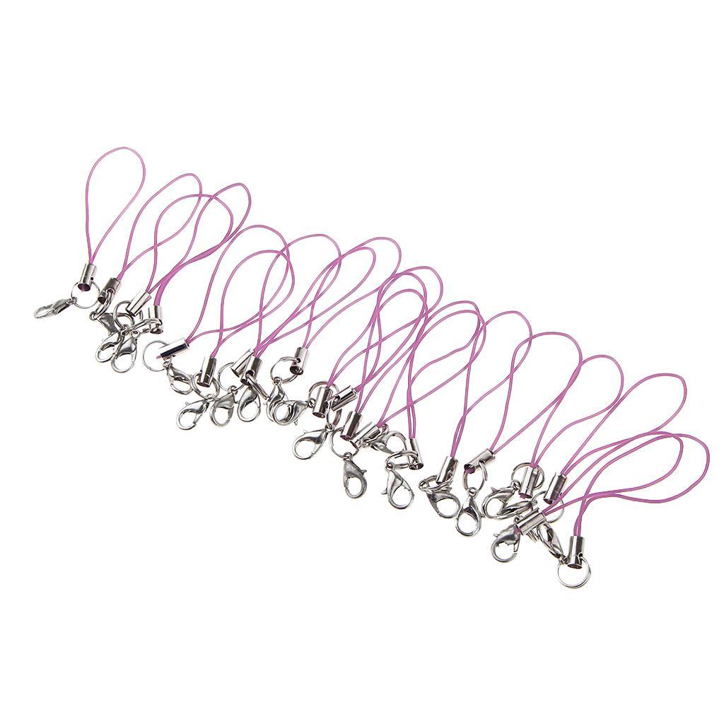 2x20pcs DIY Mobile Cellphone Keychain Lanyard Charms DIY Rope Light
