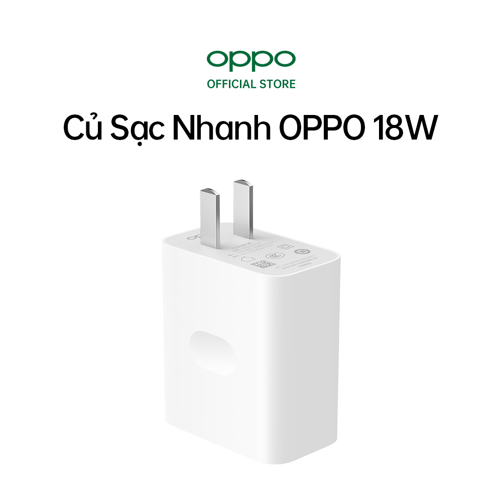 Củ Sạc Nhanh OPPO 18W OP92CAUH | Đầu ra USB: 9V - 2A | Hỗ Trợ Sạc Nhanh | Hàng Chính Hãng OPPO