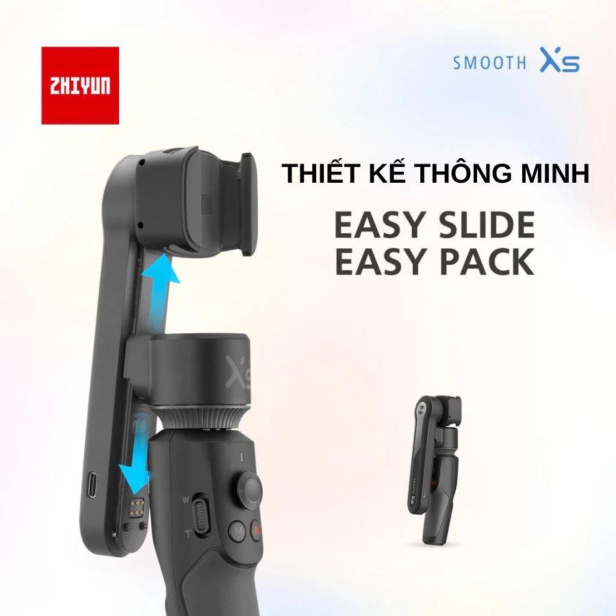 Gimbal chống rung Zhiyun Smooth XS - Tay cầm chống rung điện thoại 2 trục ổn định có khả năng kéo dài lên đến 26cm ấn tượng - Hàng nhập khẩu