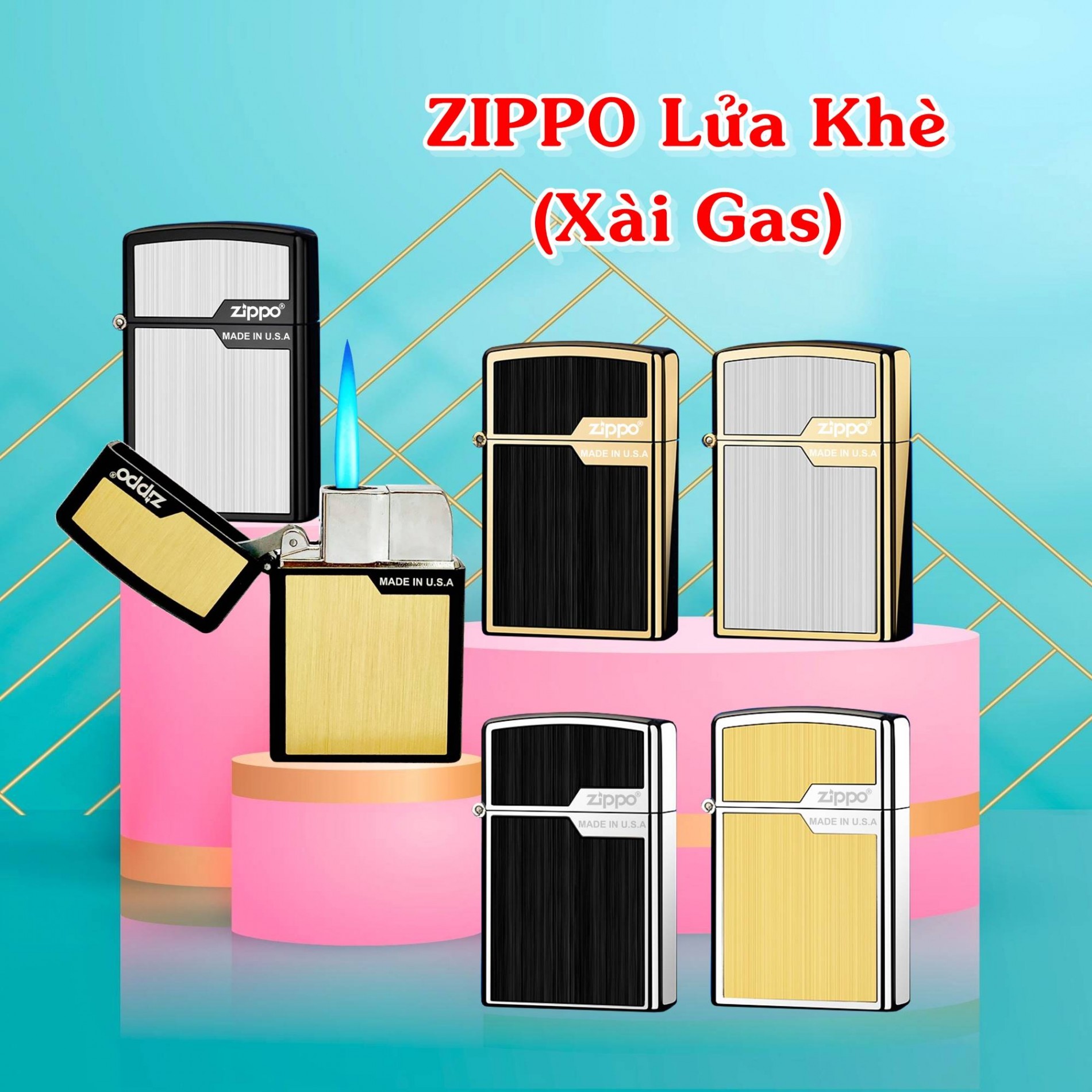 Hộp quẹt bật lửa zipo lửa khè - (xài gas)