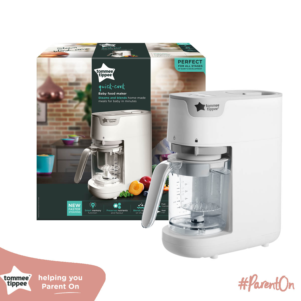 Máy xay hấp thức ăn cho bé Tommee Tippee Quick-Cook