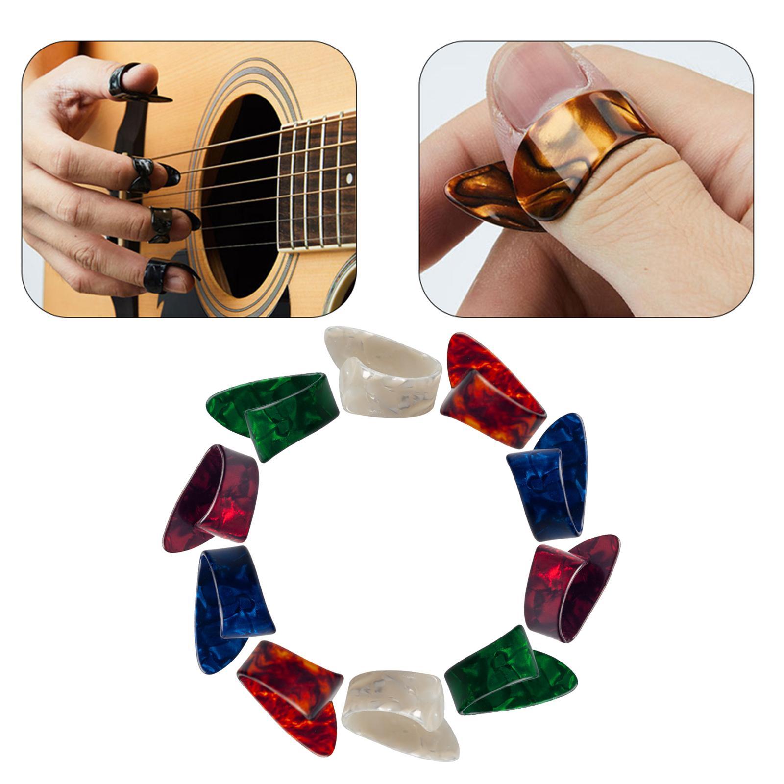 10 Pcs Guitar Thumb Finger Picks, Thumb Finger Picks, Guitar Fingertips Protector Plectrum Picks for Acoustic Guitar Banjo Bass Ukulele