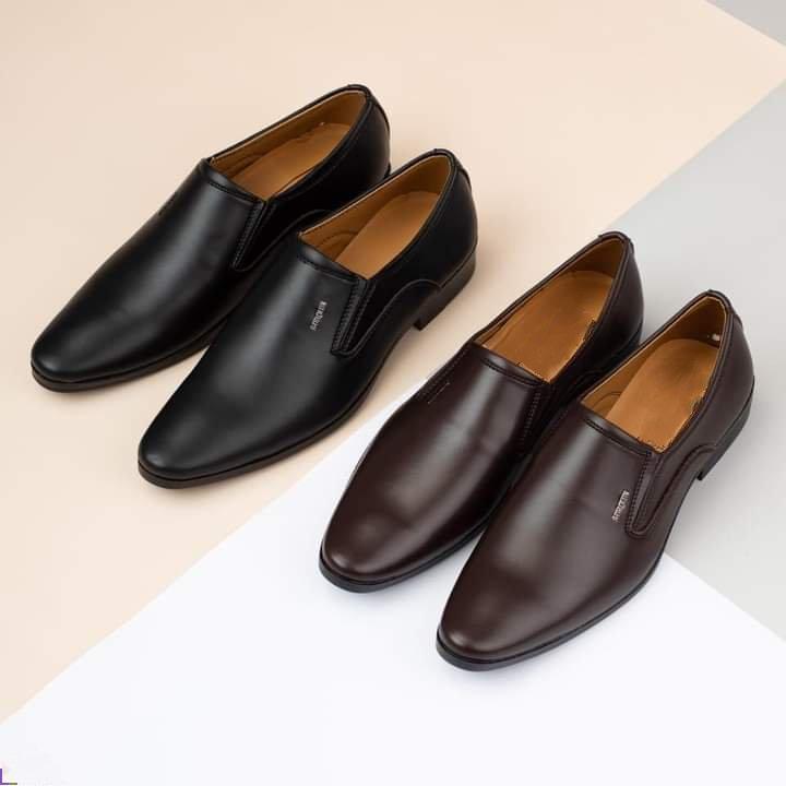 Giày công sở nam da trơn mêm lịch lãm size 38 đến 44 hai màu nâu và đen