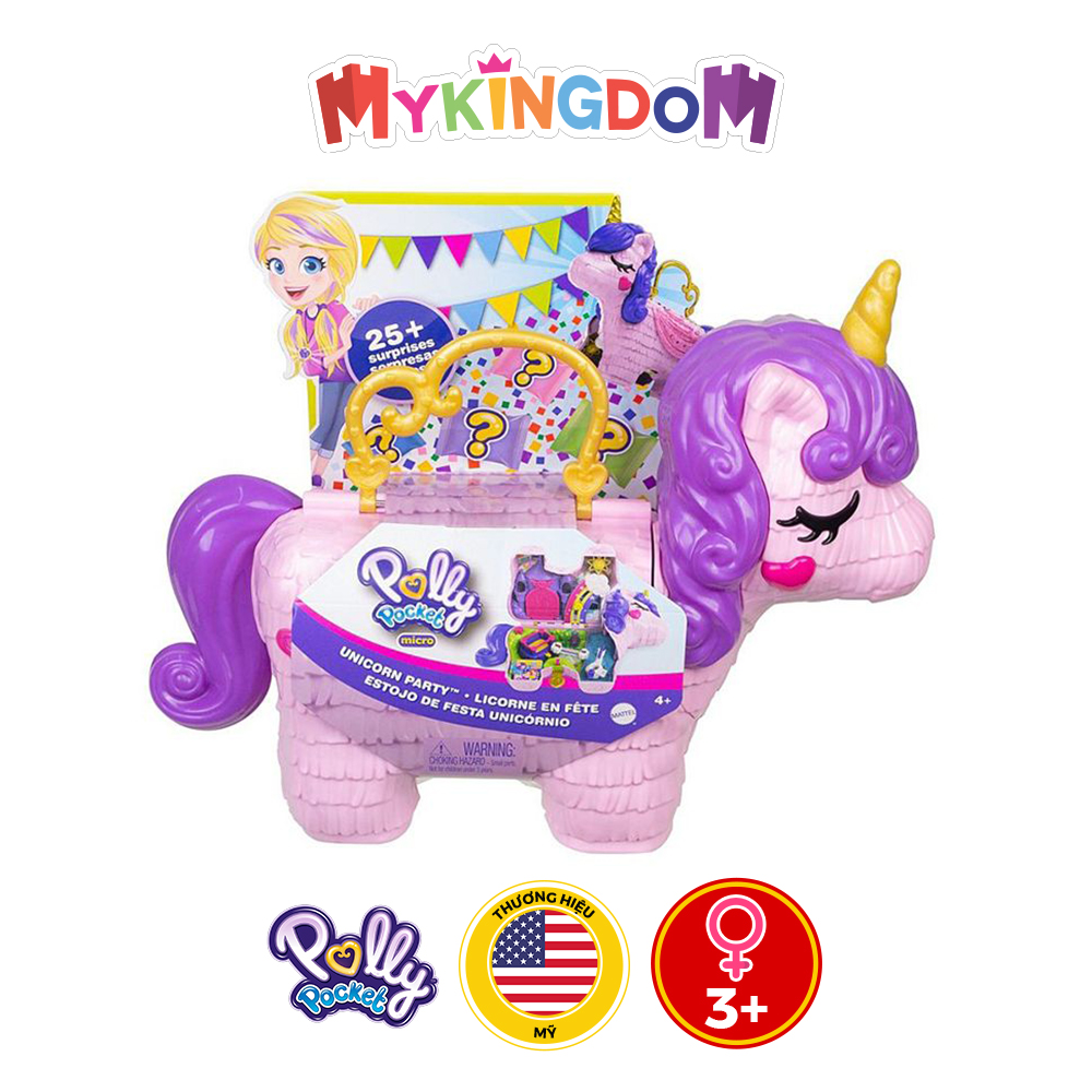 Đồ Chơi Búp Bê POLLY POCKET Polly Pocket Và Bữa Tiệc Bất Ngờ Cùng Rainbow Unicorn GKL24