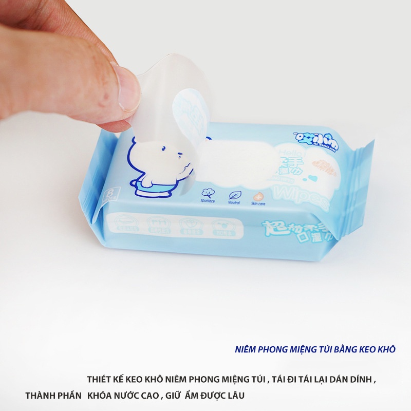 Khăn giấy ướt mini không mùi, nhiều hình dễ thương bỏ túi tiện lợi