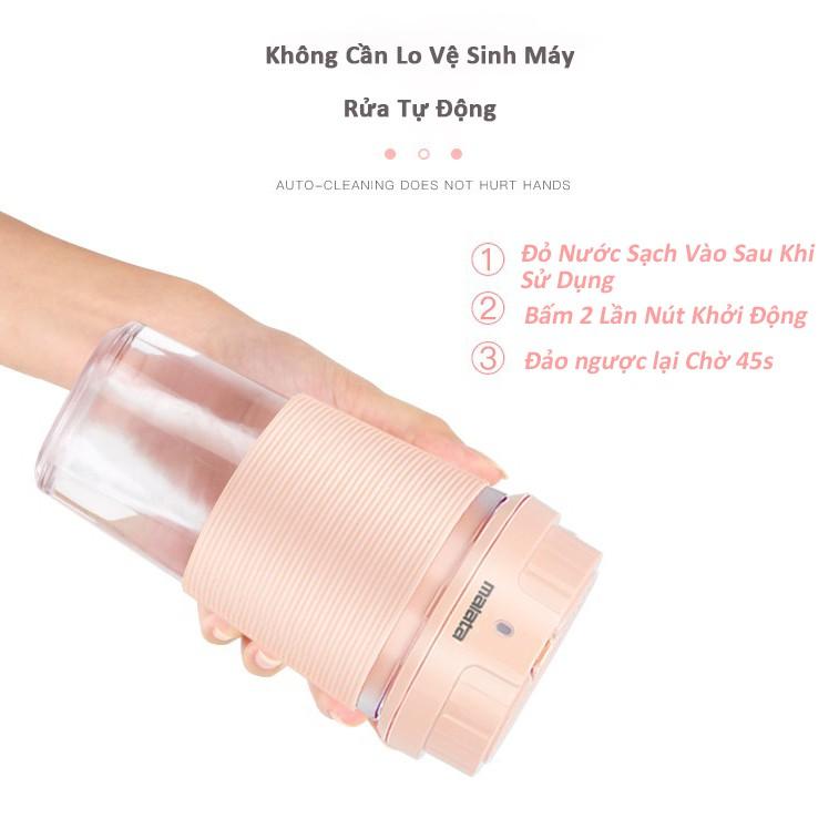 Máy Xay Sinh Tố Mini MALATA 220ml Có Sạc Pin USB - Hàng chính Hãng Bảo Hành 12 Tháng