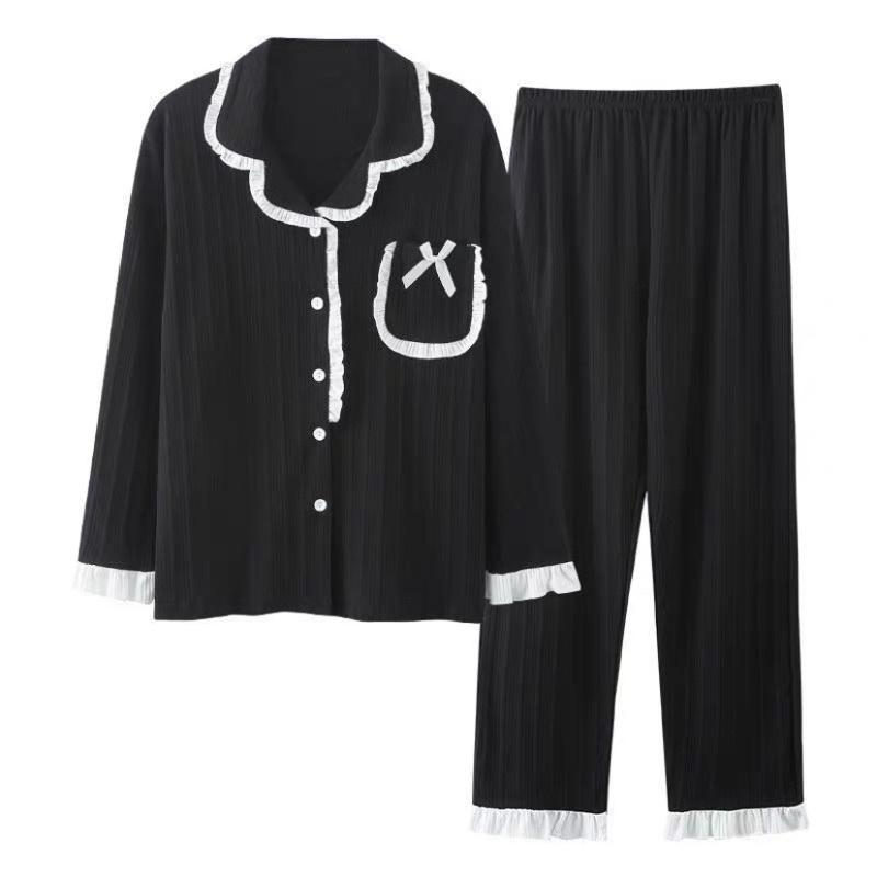 Bộ Ngủ Nữ Pyjama Có Cổ - Bộ Mặc Nhà Chất Cotton 100% Form Đẹp Hàng Chuẩn