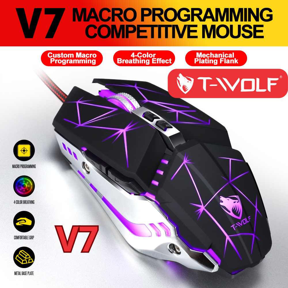 Chuột Gaming T-Wolf V7 Led USB - Hàng Chính Hãng